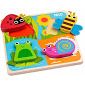 Tidlo Puzzle senzorial din lemn - In gradina